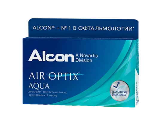 Alcon Air Optix aqua контактные линзы плановой замены, BC=8.6 d=14.2, D(-6.00), 3 шт.